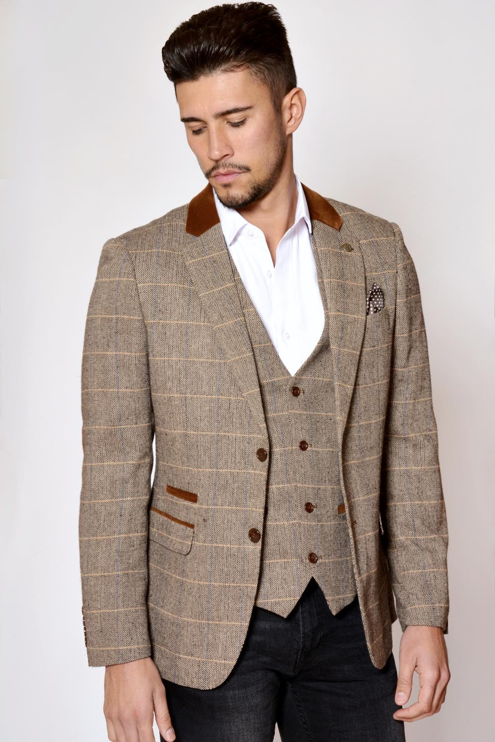 Dx7 Heritage Tweed Check Blazer By Marc Darcy London - Spirit Clothing