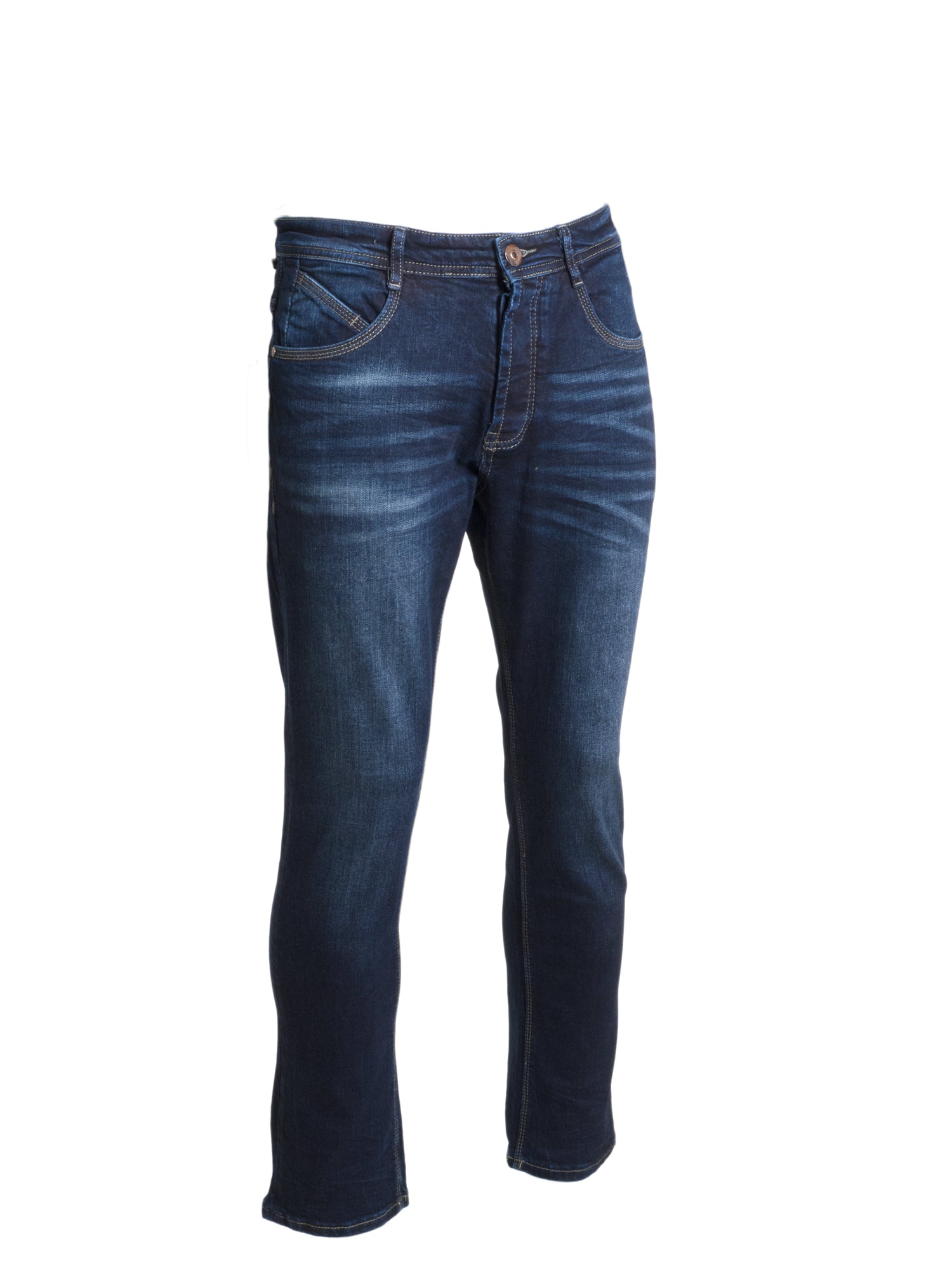 ETO Mens Em538 DSW Tapered Fit Jean by Eto Jeans DARK STONE WASH model front view