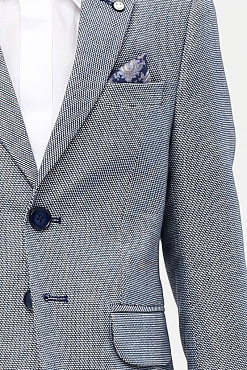 Elias Boys Blue Blazer- Detail view