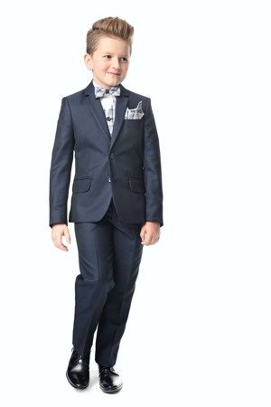 Enzo Boy's Suit Navy Dot - Spirit Clothing