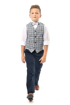 Enzo Boy's Suit Navy Dot - Spirit Clothing
