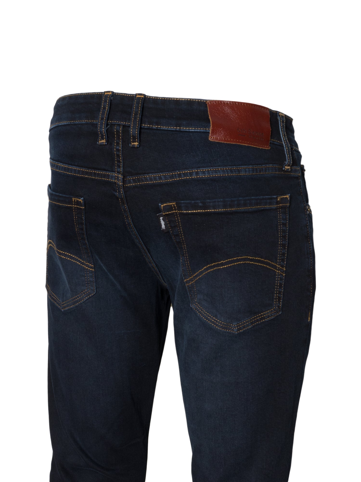 6TH SENSE Fred Blue Black Stretch Denims by 6th Sense BLUE BLACK side view