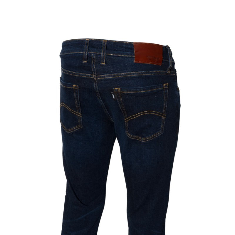 Close-up of stone wash denim on 6th Sense bootcut jeans