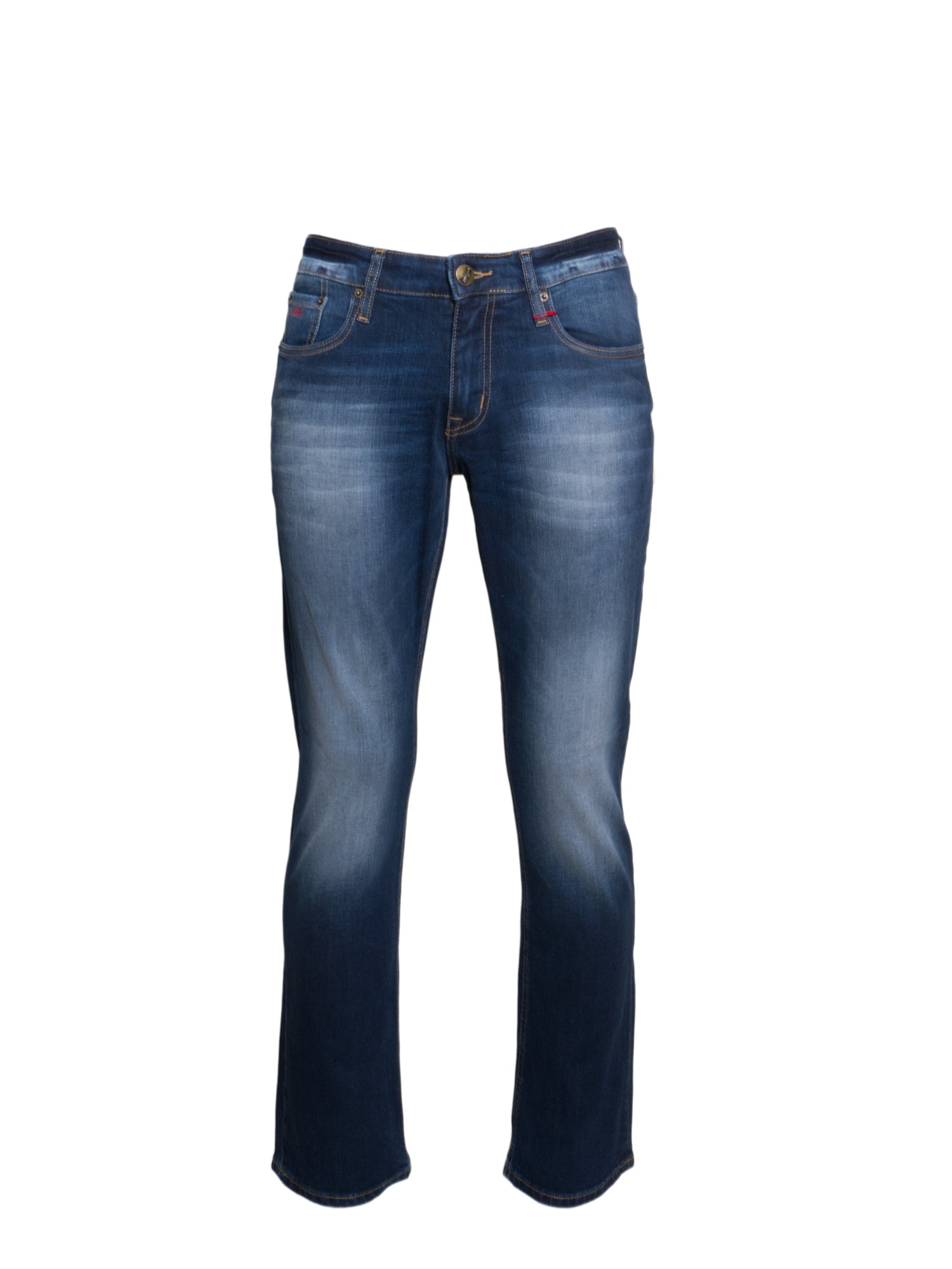 6TH SENSE Mid Wash 2 Stretch Bootcut Jeans – Men's Mid-Rise Mid Wash model front view