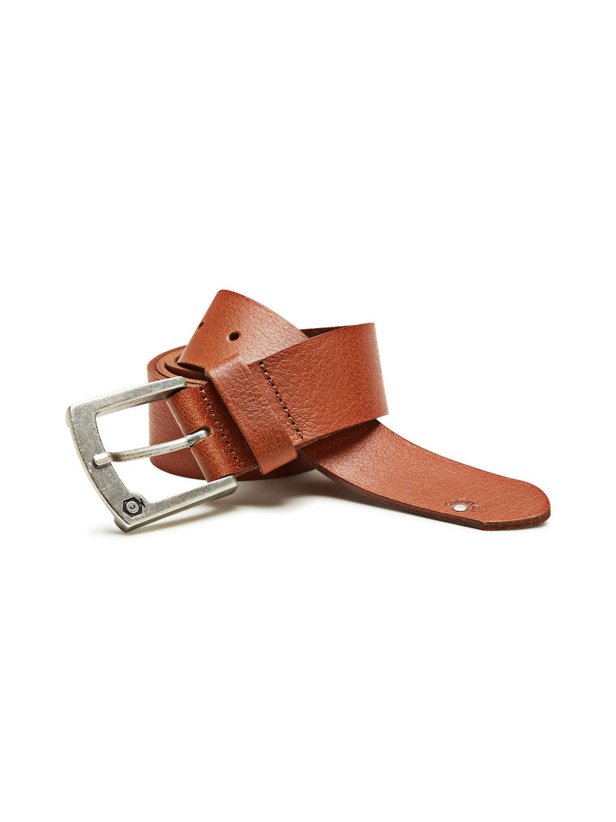 JACK & JONES Jack Jones Buffalo Greb Leather Belt White front view