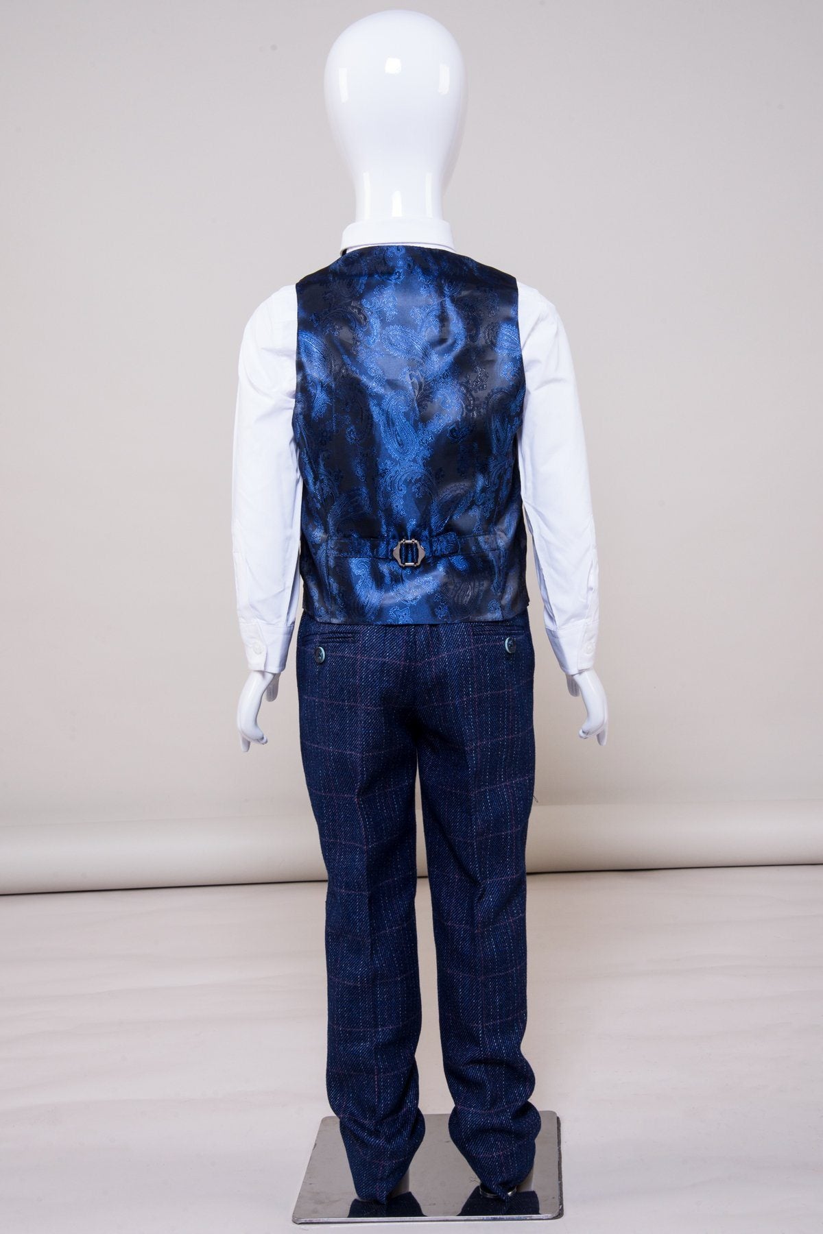 Marc Darcy Boyswear Harry Boy 3 Piece Indigo Suit Indigo flat front view