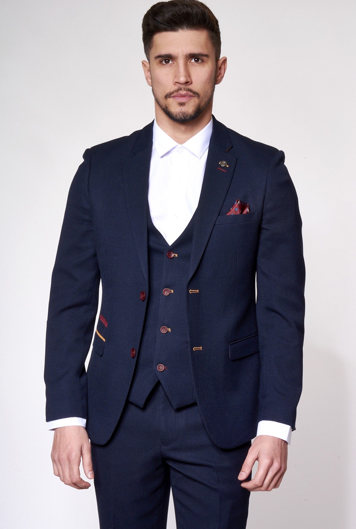 Jd4 Navy Contrast Trim Blazer By Marc Darcy - Spirit Clothing