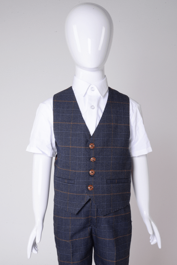 Jenson Marine Check Boys 3 Piece Suit - Spirit Clothing