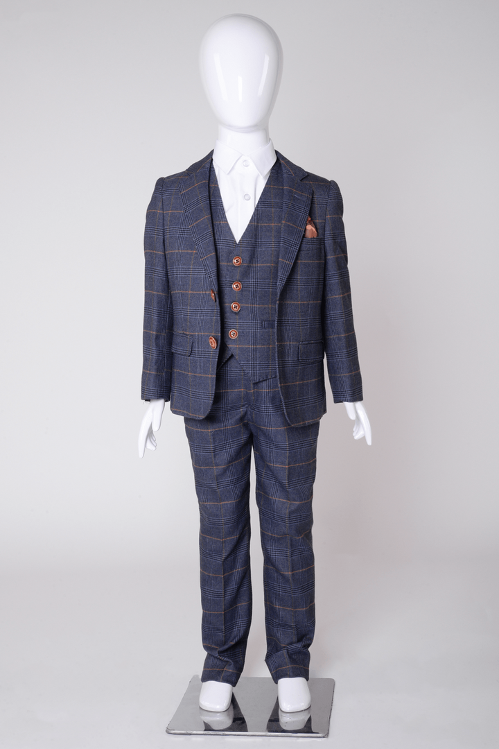 Jenson Marine Check Boys 3 Piece Suit - Spirit Clothing