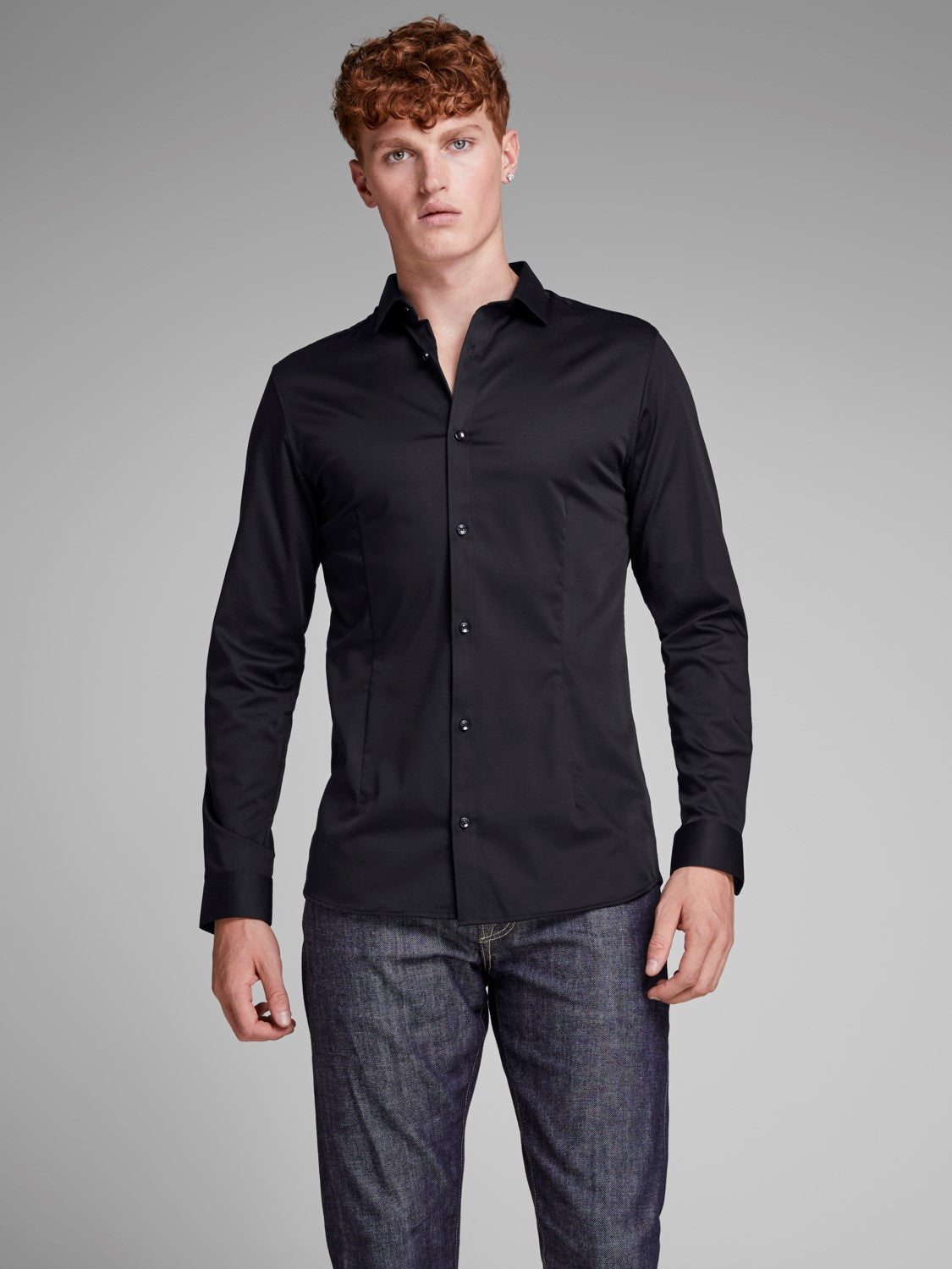Super Slim Stretch Black Shirt