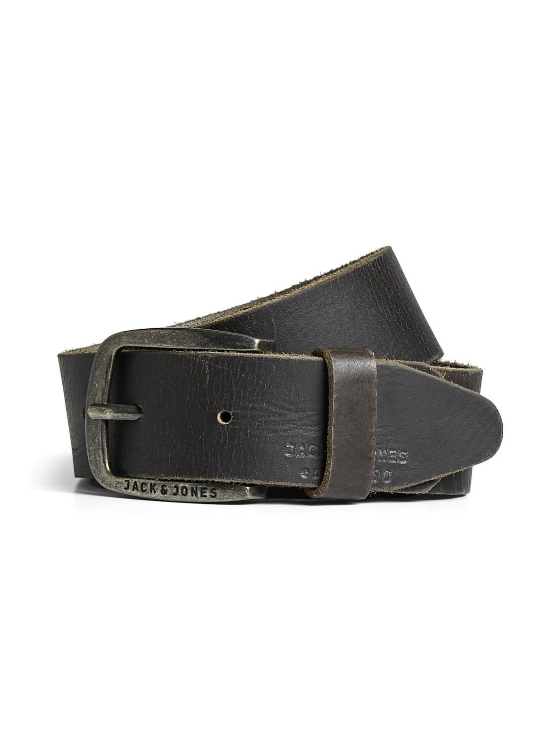 JACK & JONES Paul Leather Belt by Jack Jones BLACK COFFEE back view