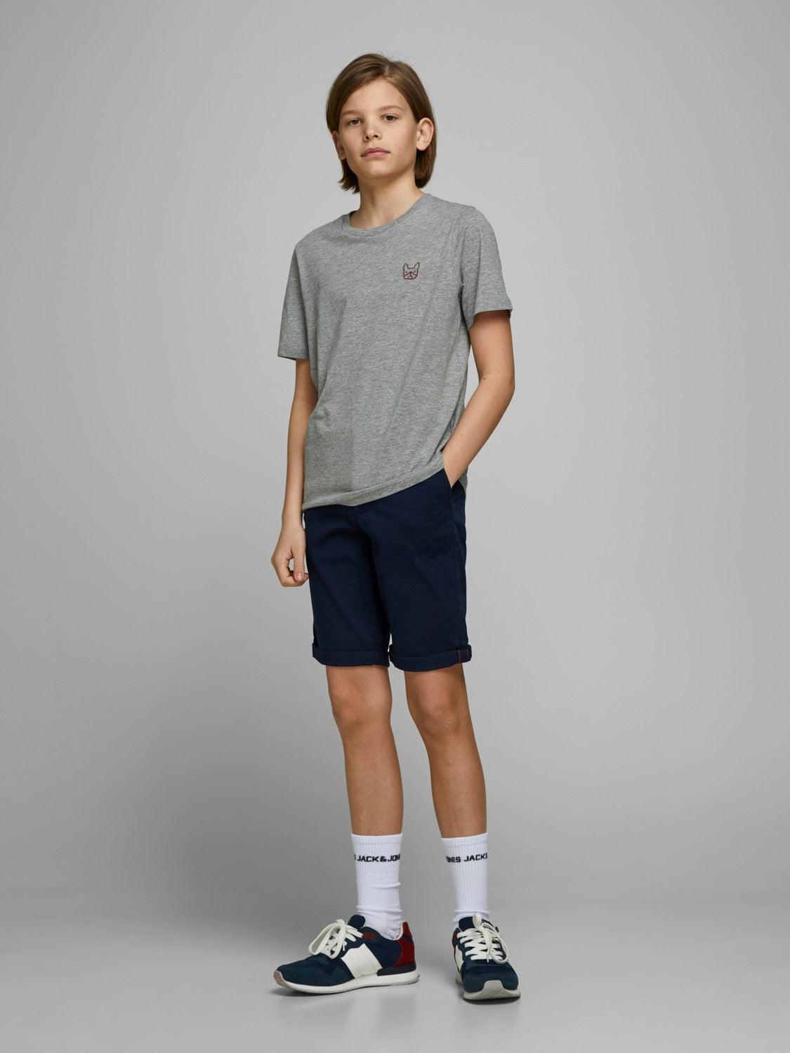 Jack Jones Youths Bowie Junior Boys Navy Shorts NAVY BLAZER front view