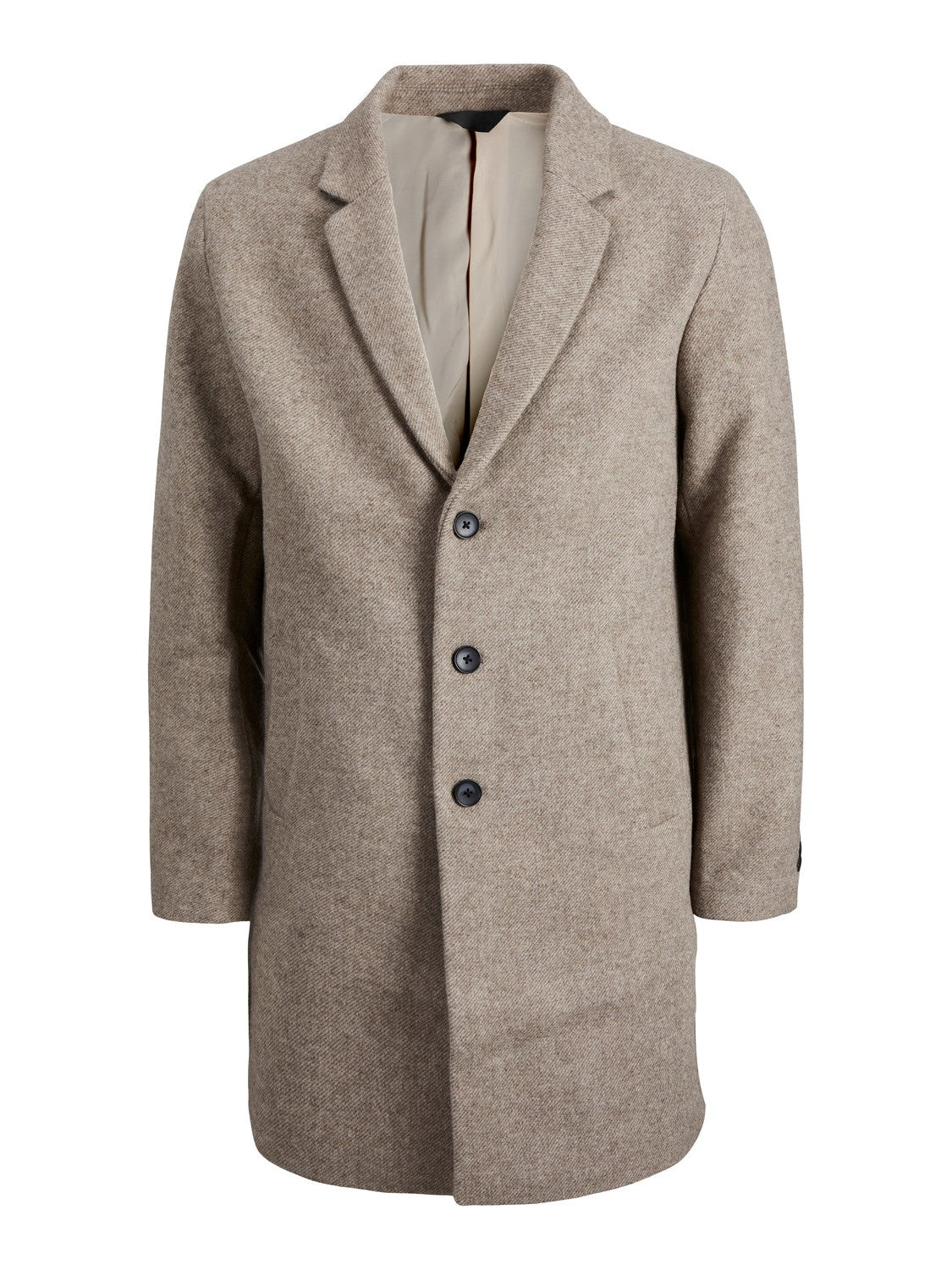 Moulder Greige Wool Mens Coat