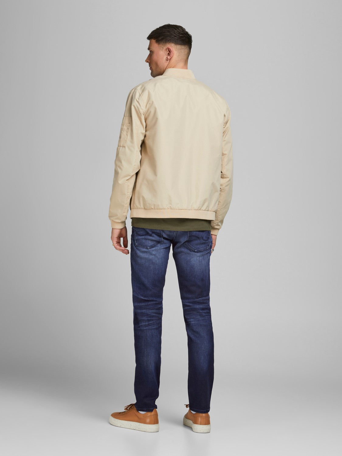 Mike 597 Comfort Fit Indigo Knit Jean-Back view