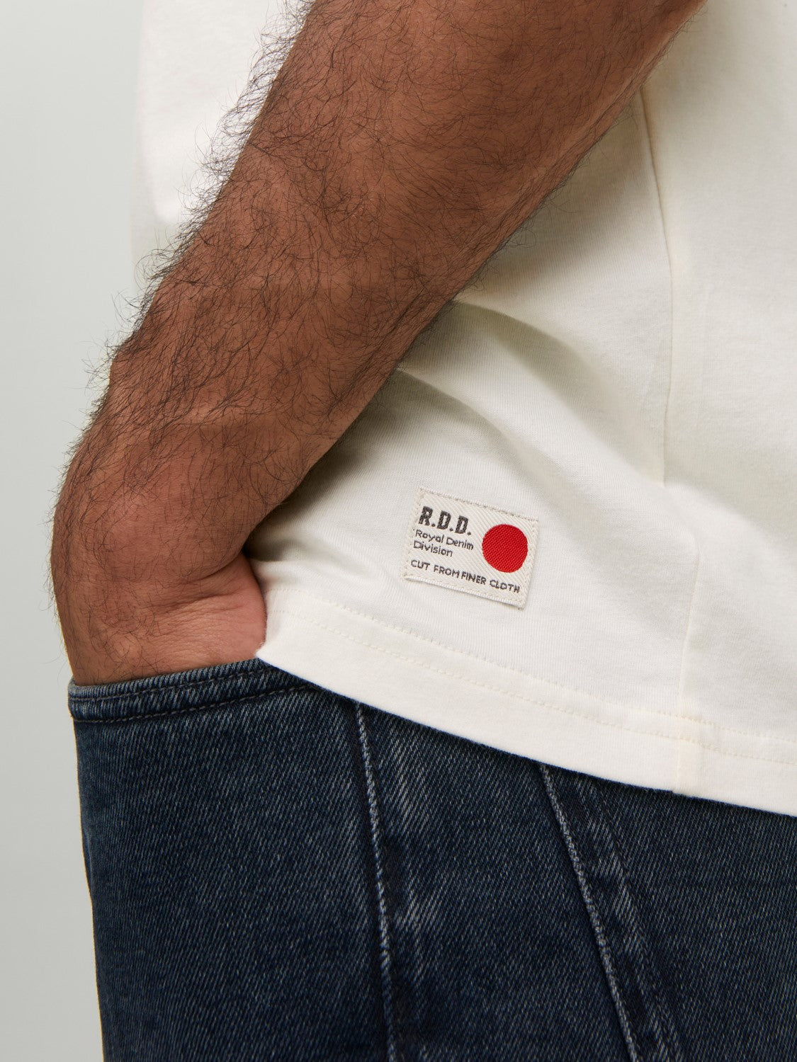 Dan Short Sleeve Crew Neck Egret Tee-Logo view