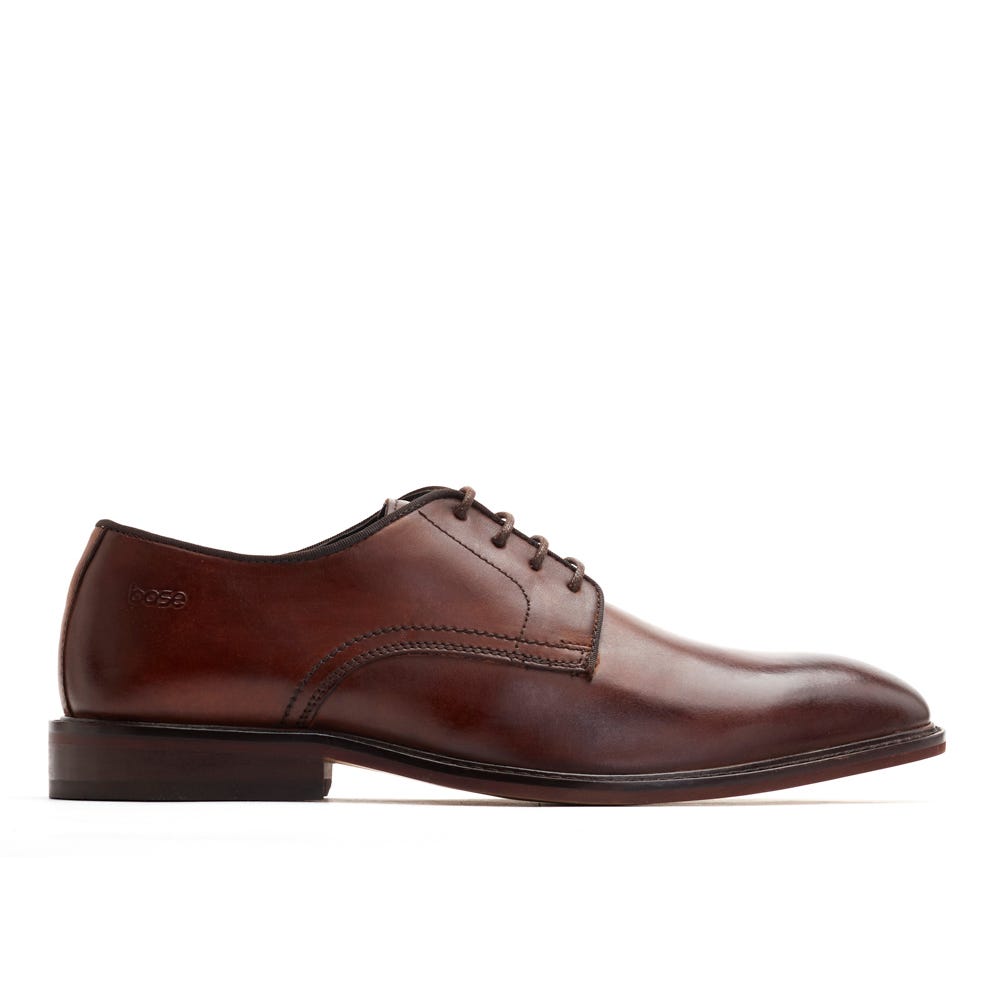 BASE LONDON Keaton Lace-Up Shoe - Brown Washed Brown Washed flat front view