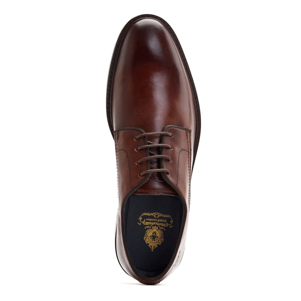 Men's Keaton Lace-Up Shoe/Brown Washed-Top View
