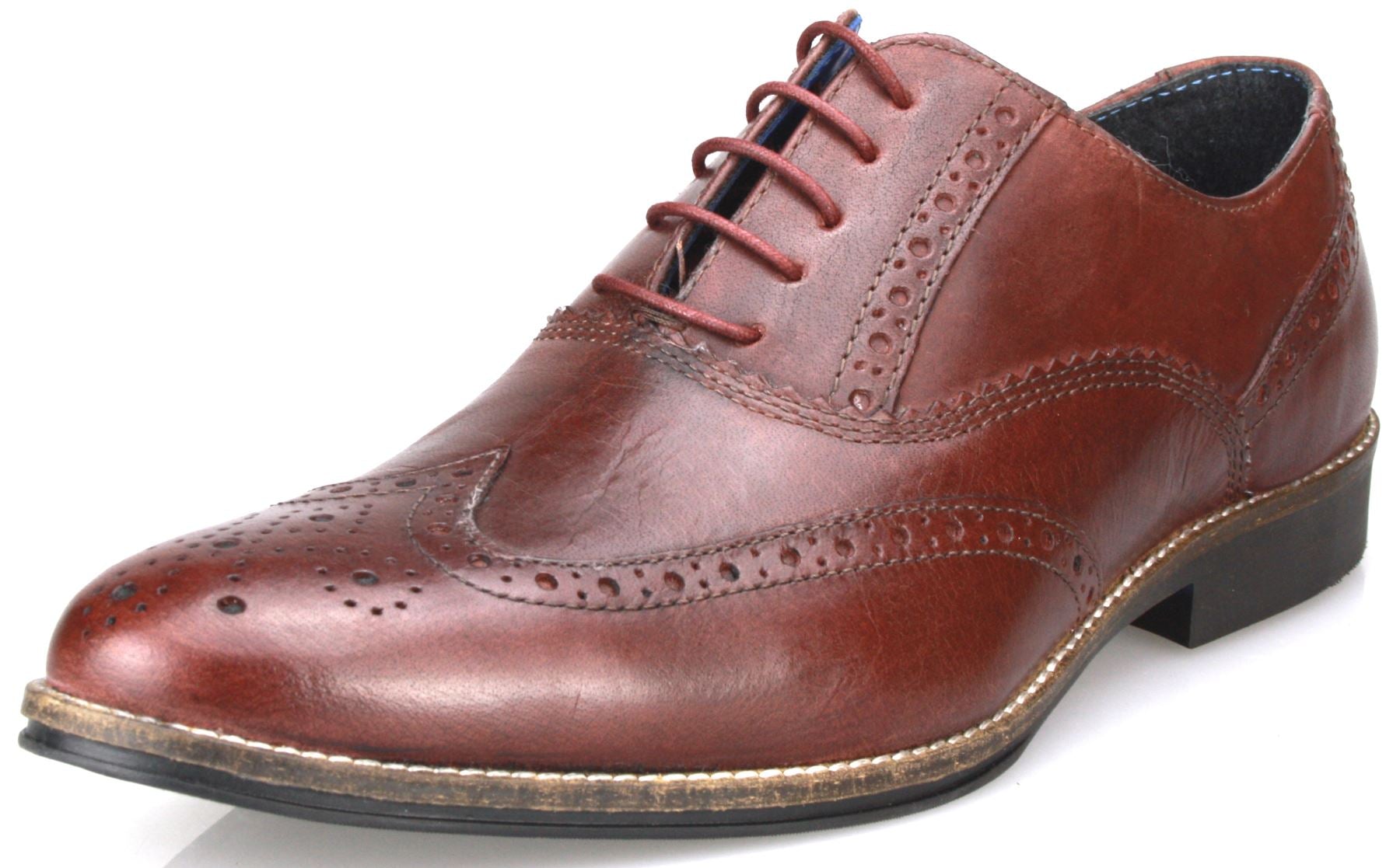 REDTAPE Kildare Brogue Shoe by Redtape Bordeaux front view