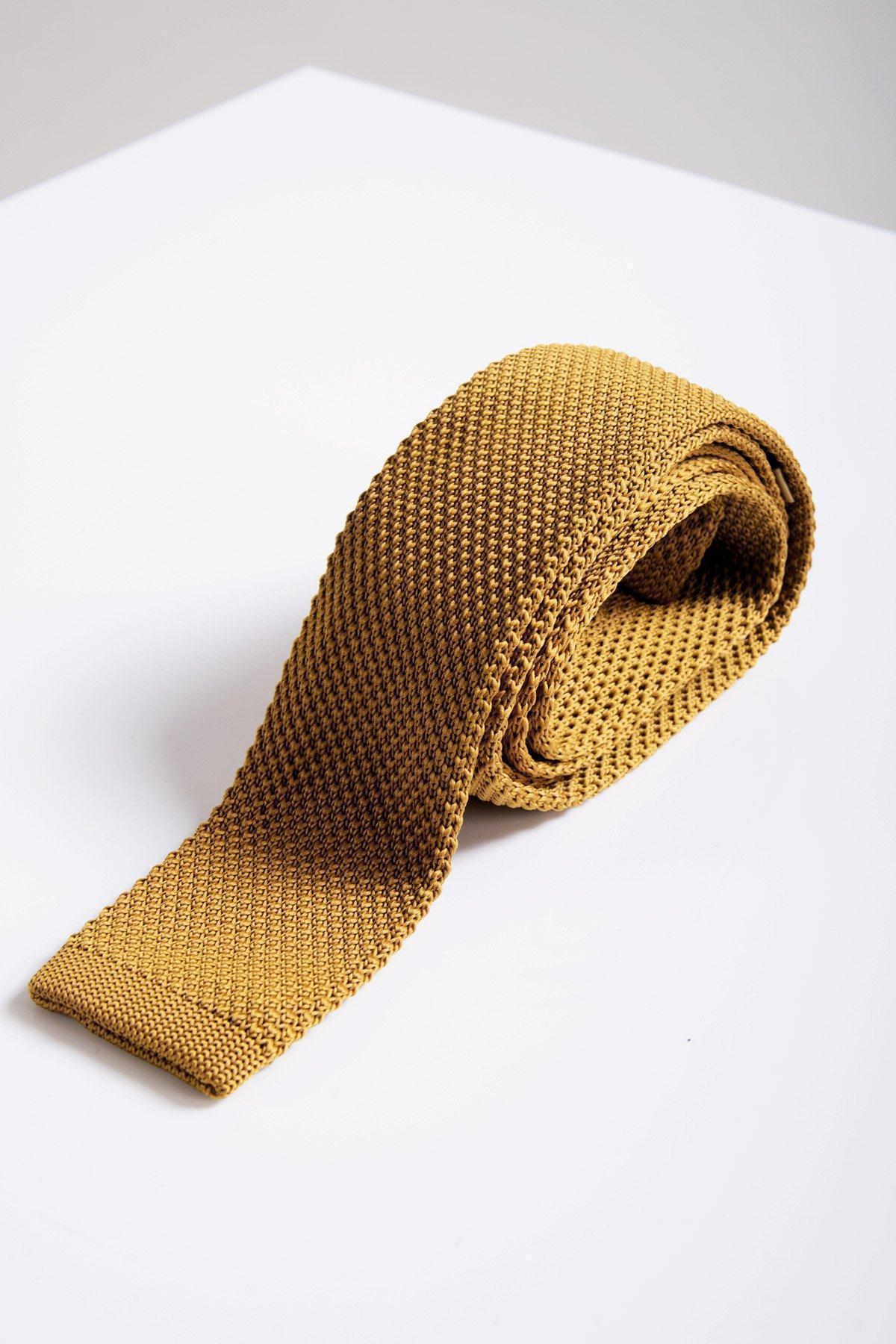 Marc Darcy knitted men's tie in gold