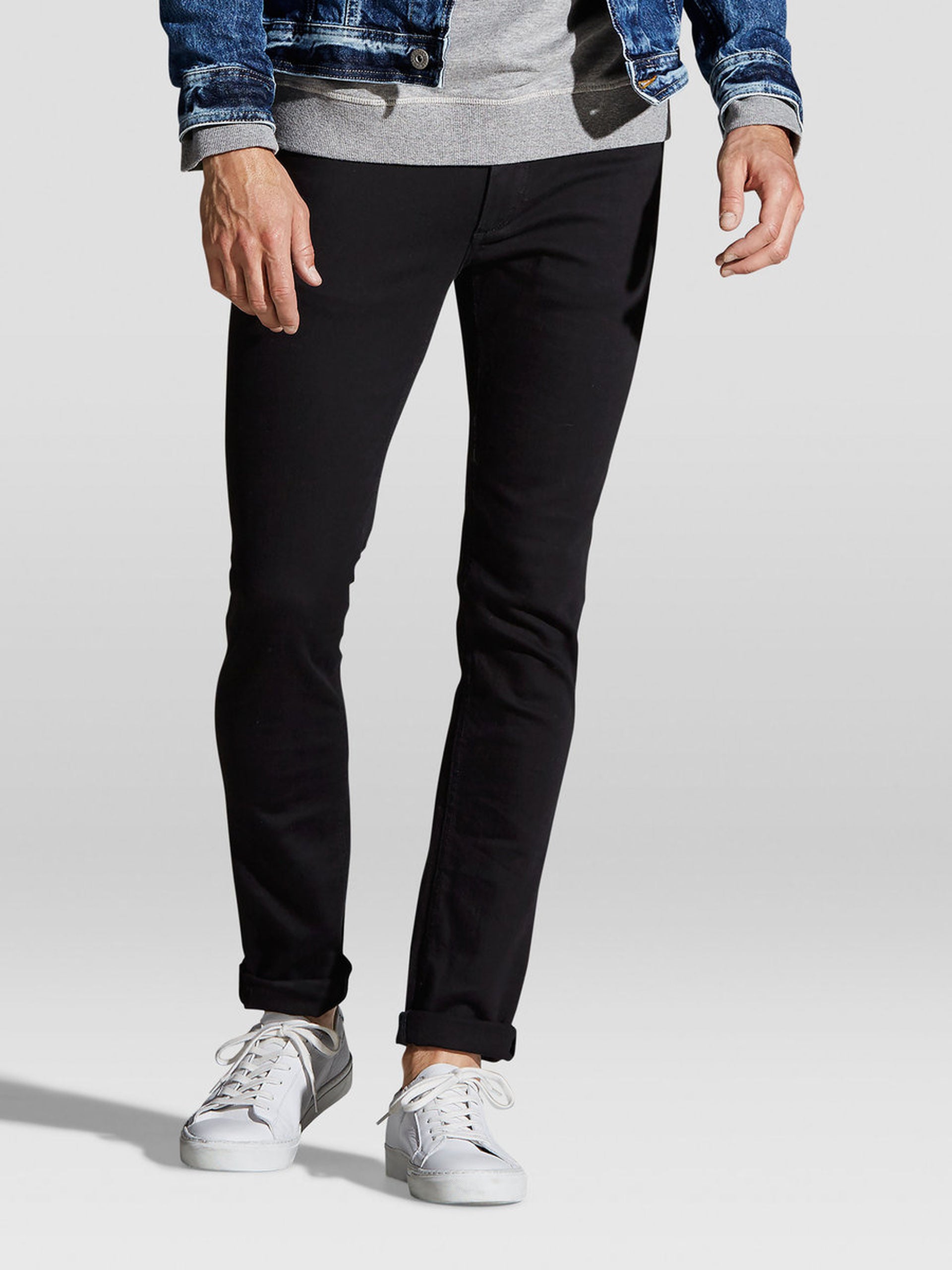 JACK & JONES Liam 009 Original Black Skinny Fit Jeans by Jack Jones BLACK front view