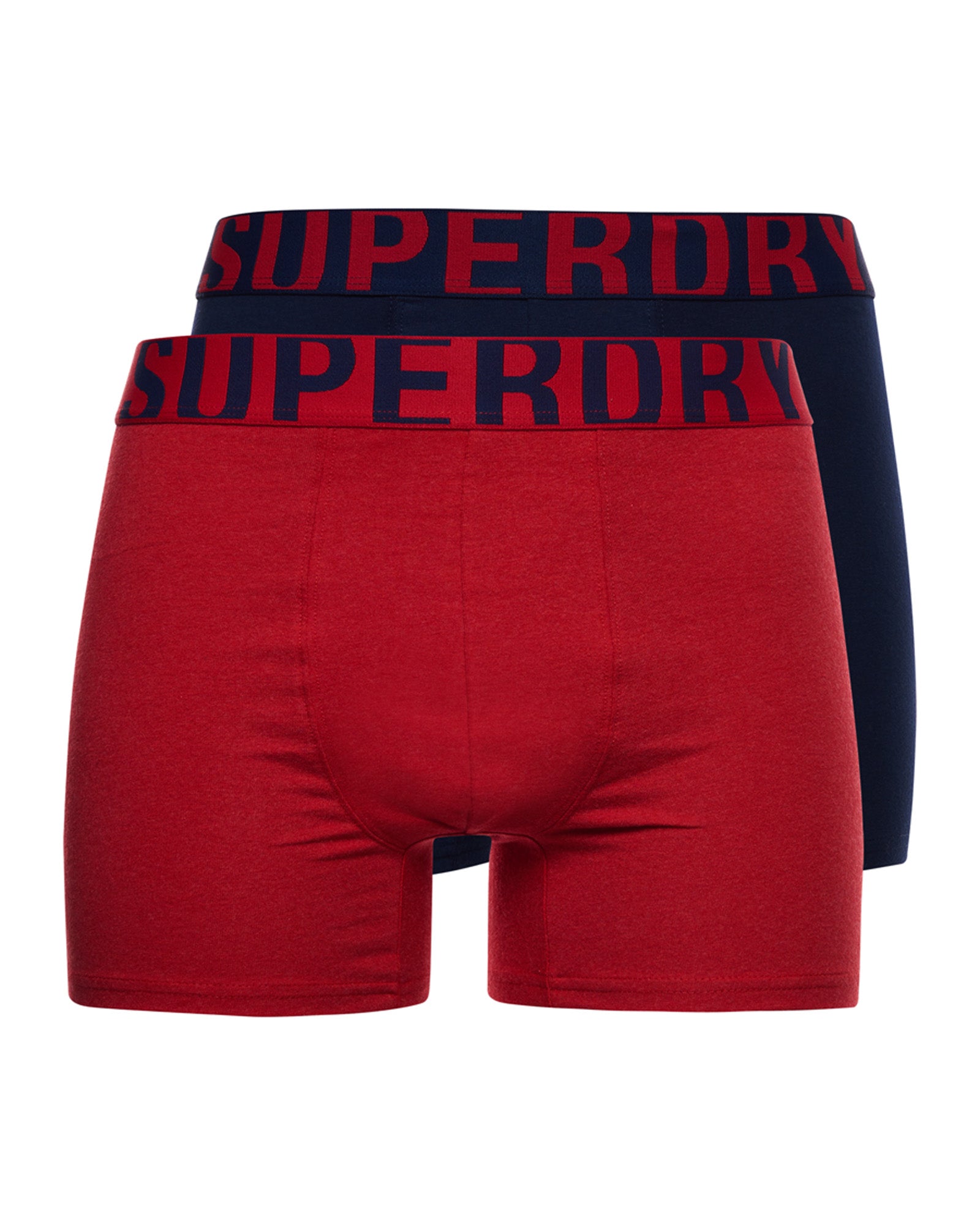 SUPERDRY Boxer Dual Logo Double Pack Richest Navy/Risk Red Richest Navy/Risk Red front view
