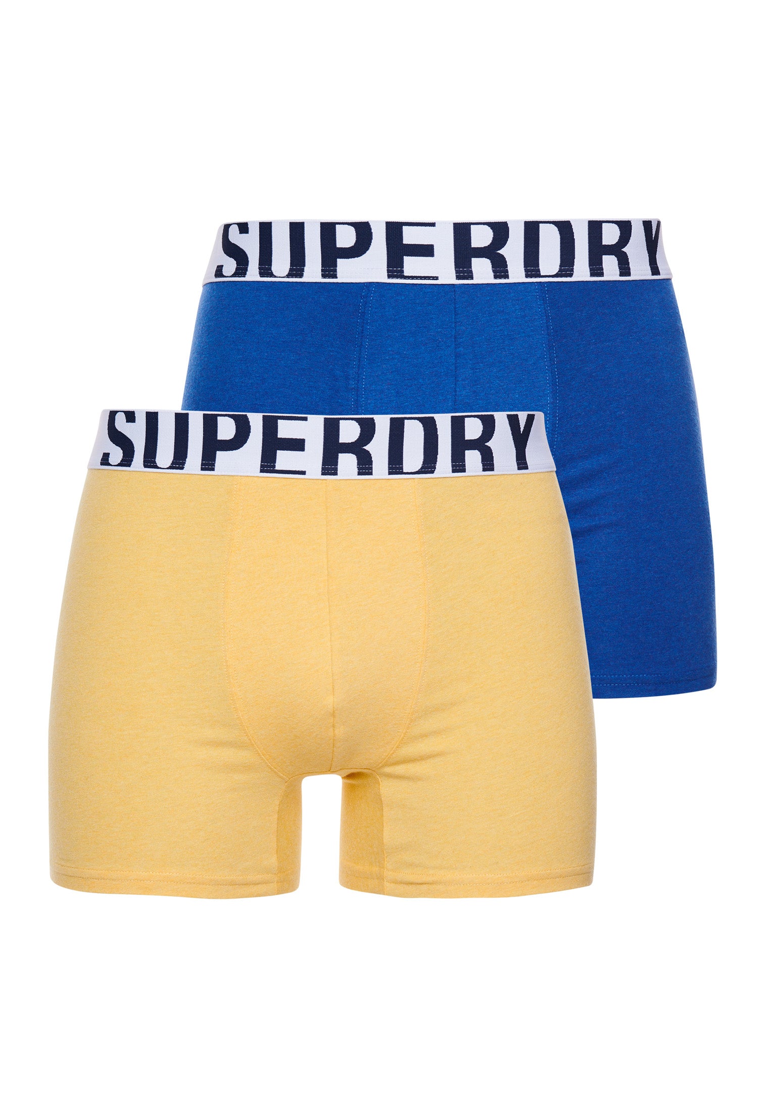 SUPERDRY Boxer Dual Logo Double Pack Mazarine/Nautical Yellow Mazarine/Nautical Yellow front view