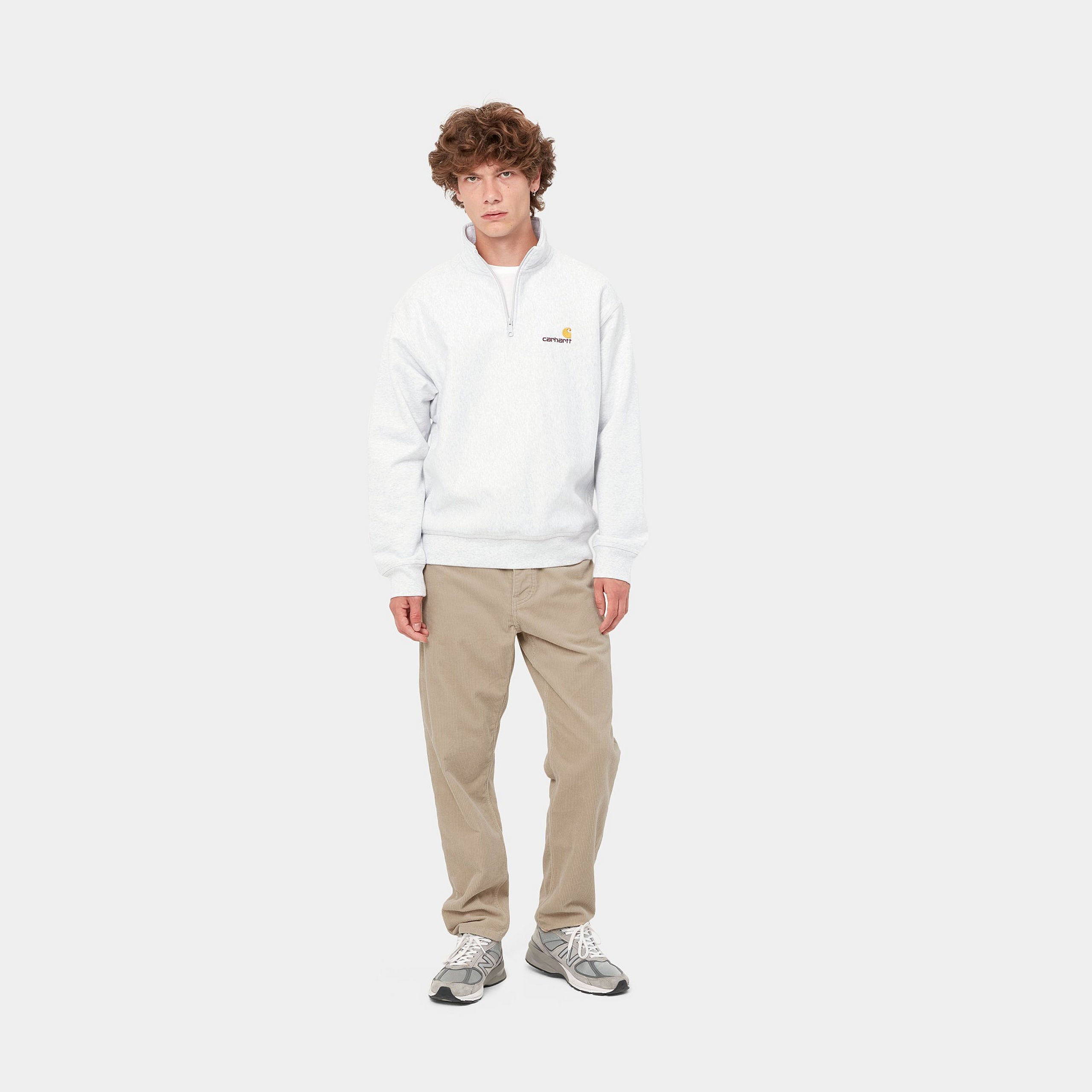 Men's tapered fit wall Newel cord pant-Full model view