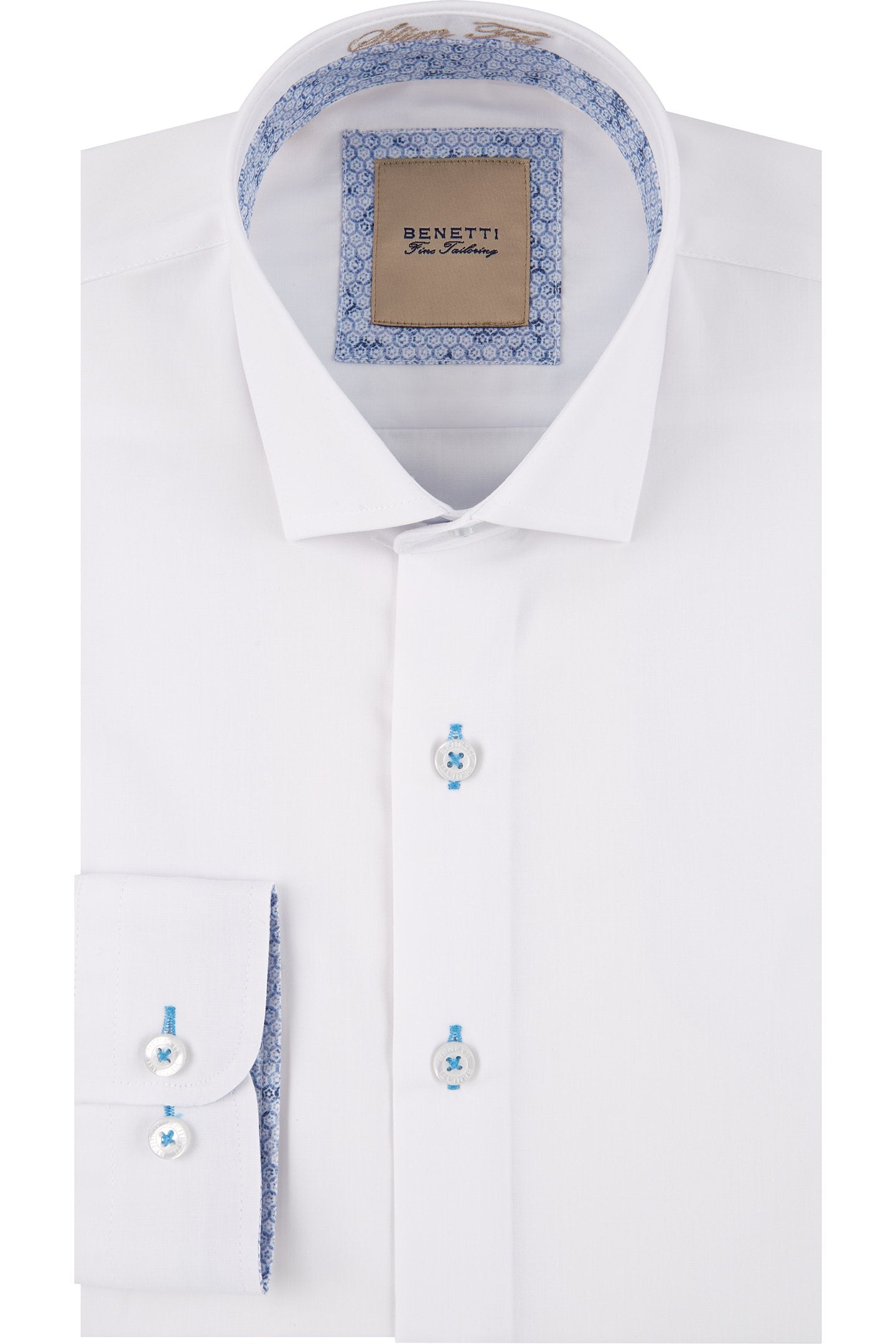 Obj White Slim Fit Shirt By Benetti - Spirit Clothing