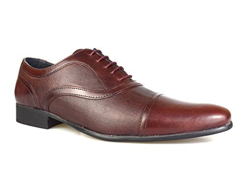 REDTAPE Potton Leather Brogue Shoe by Redtape BLACK model front view