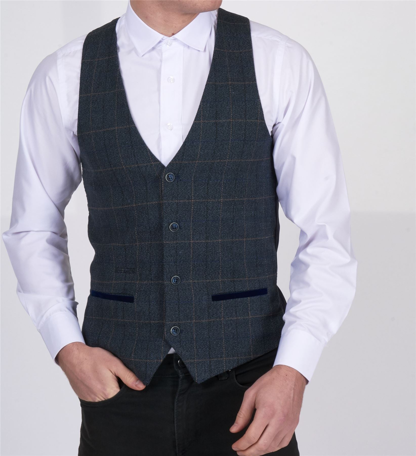 Scott Check Waistcoat By Marc Darcy London - Spirit Clothing