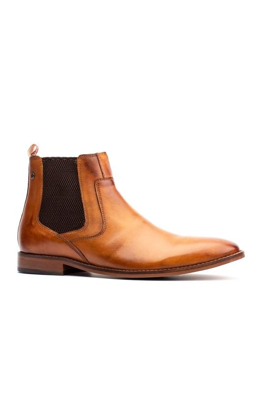 BASE LONDON Scout Tan Washed Chelsea Boot Tan front view