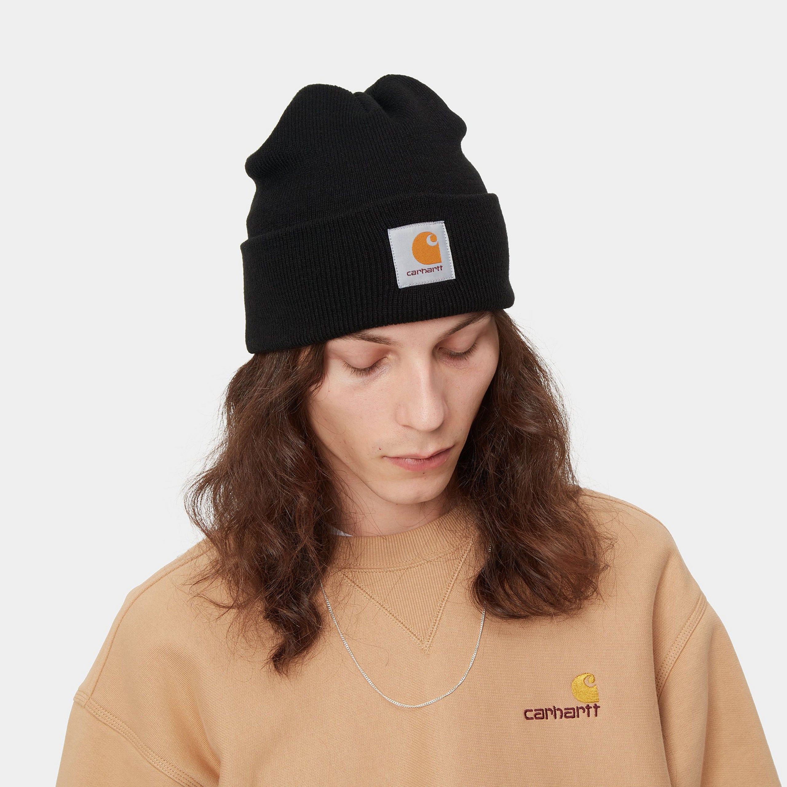 Carhartt WIP Short Watch Hat-Black Black front view