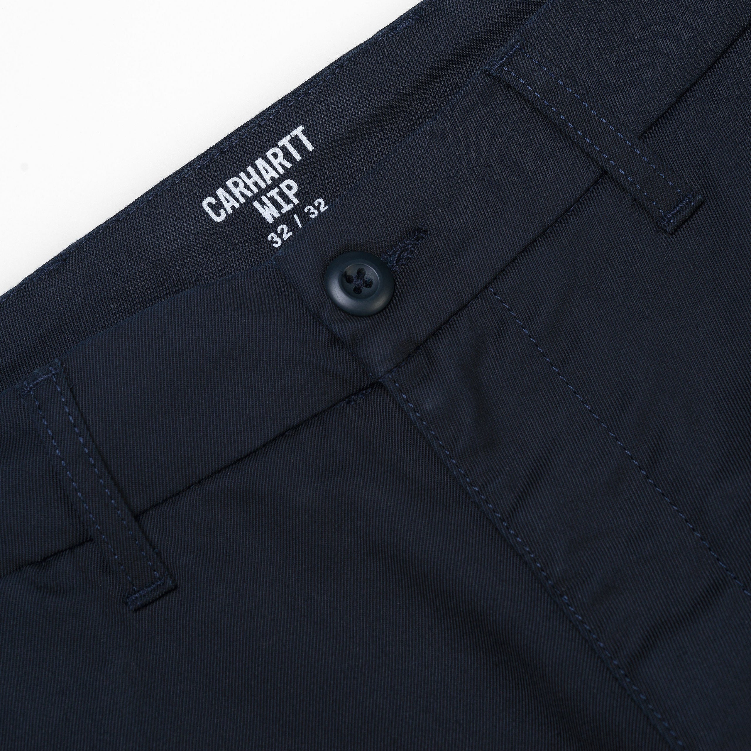 Carhartt WIP Sid Pant dark navy waistband detail