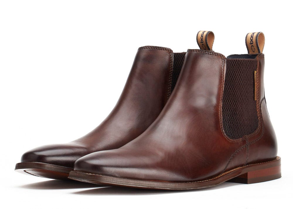 BASE LONDON Sikes Brown Chelsea Boot BROWN model front view