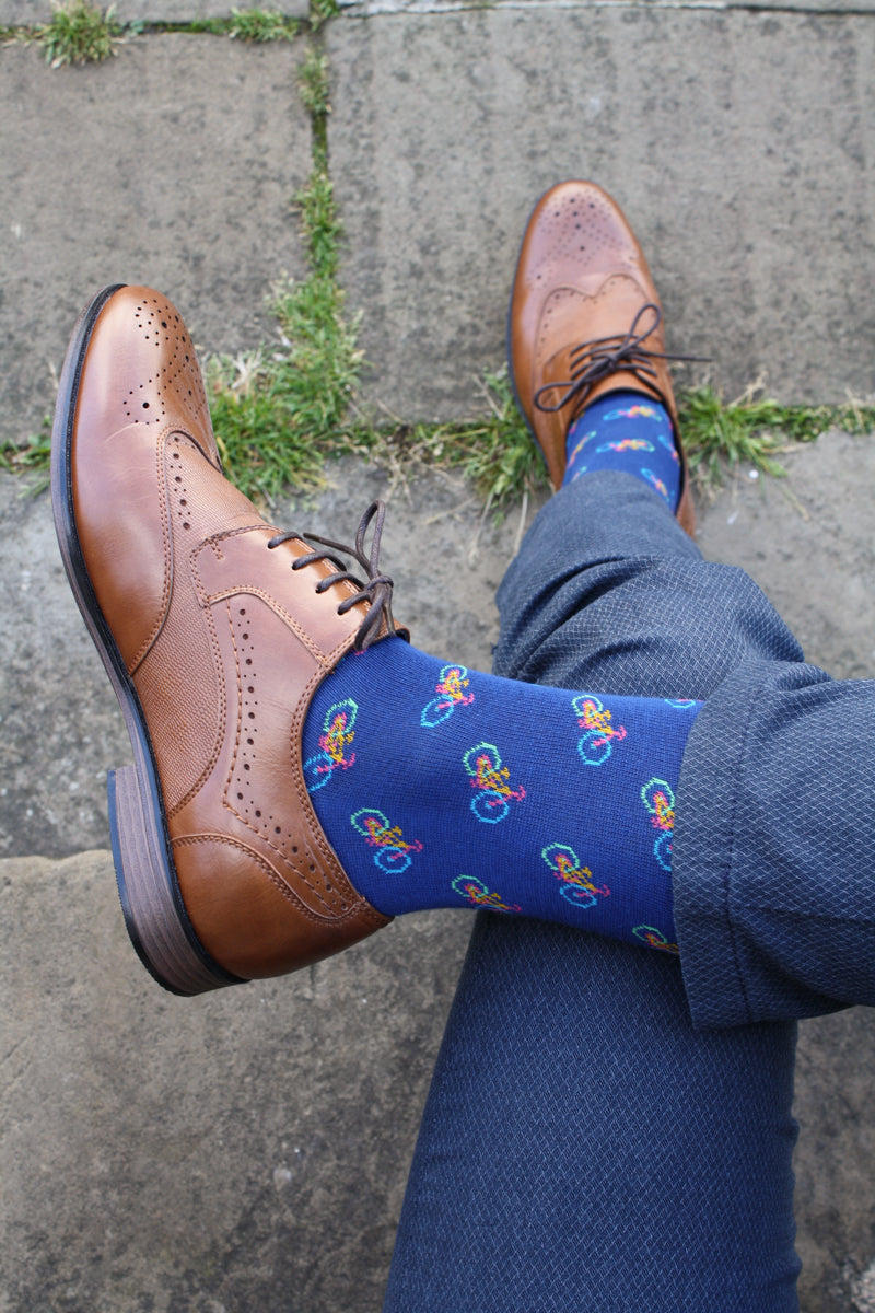 Bicycle Bamboo Mens Socks -Shoe view- SP328-L