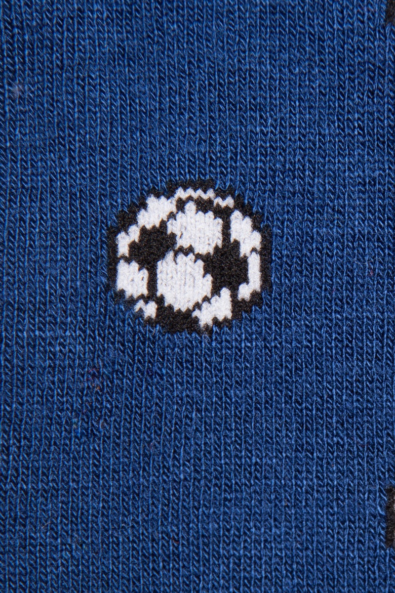 Football Bamboo Blue mens Socks -SP389-L-Football design view