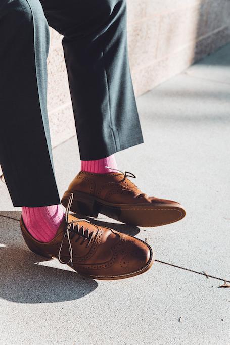 Bamboo Mens Socks Rich Pink-Shoe view-SP099