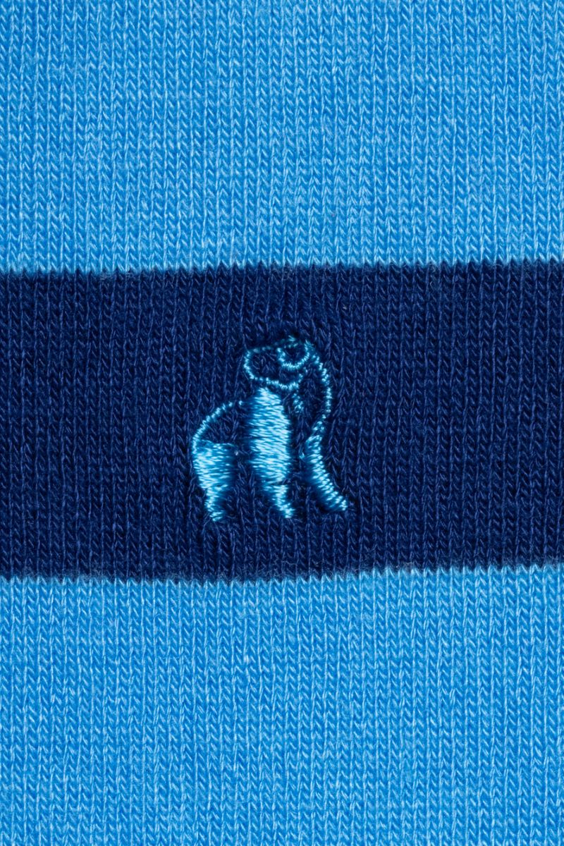 Bamboo Striped Mens Socks Sky Blue-Logo view-SP093