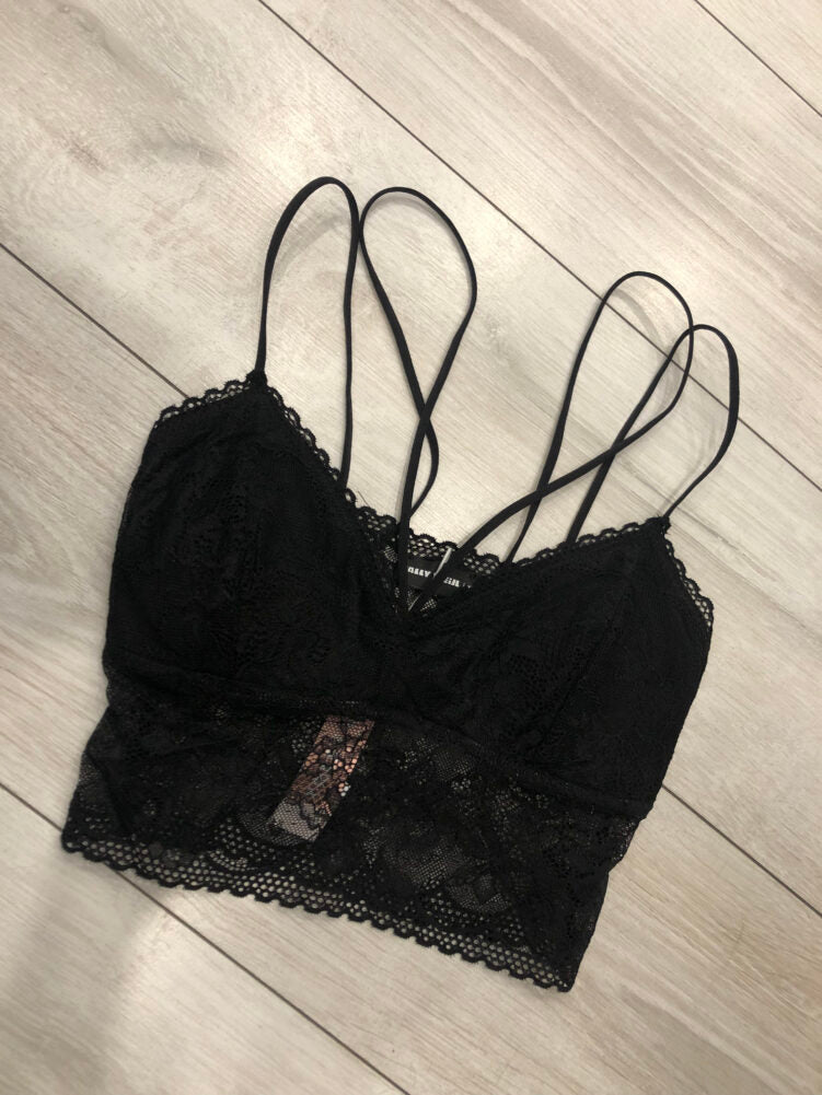 Tally Weijl Black Lace Top Black front view