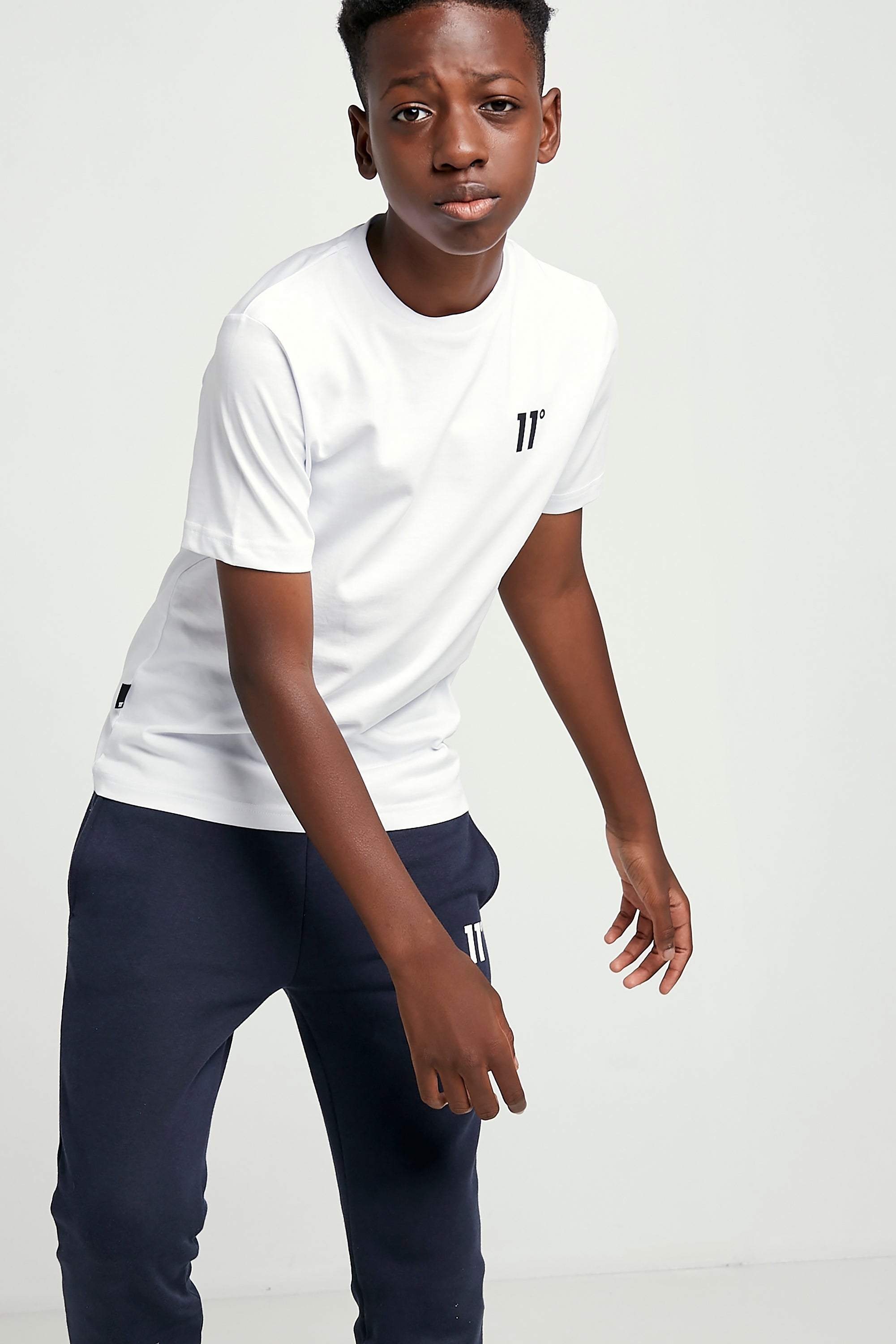 Boy's Core Junior T-Shirt Small Logo - White-Close up view