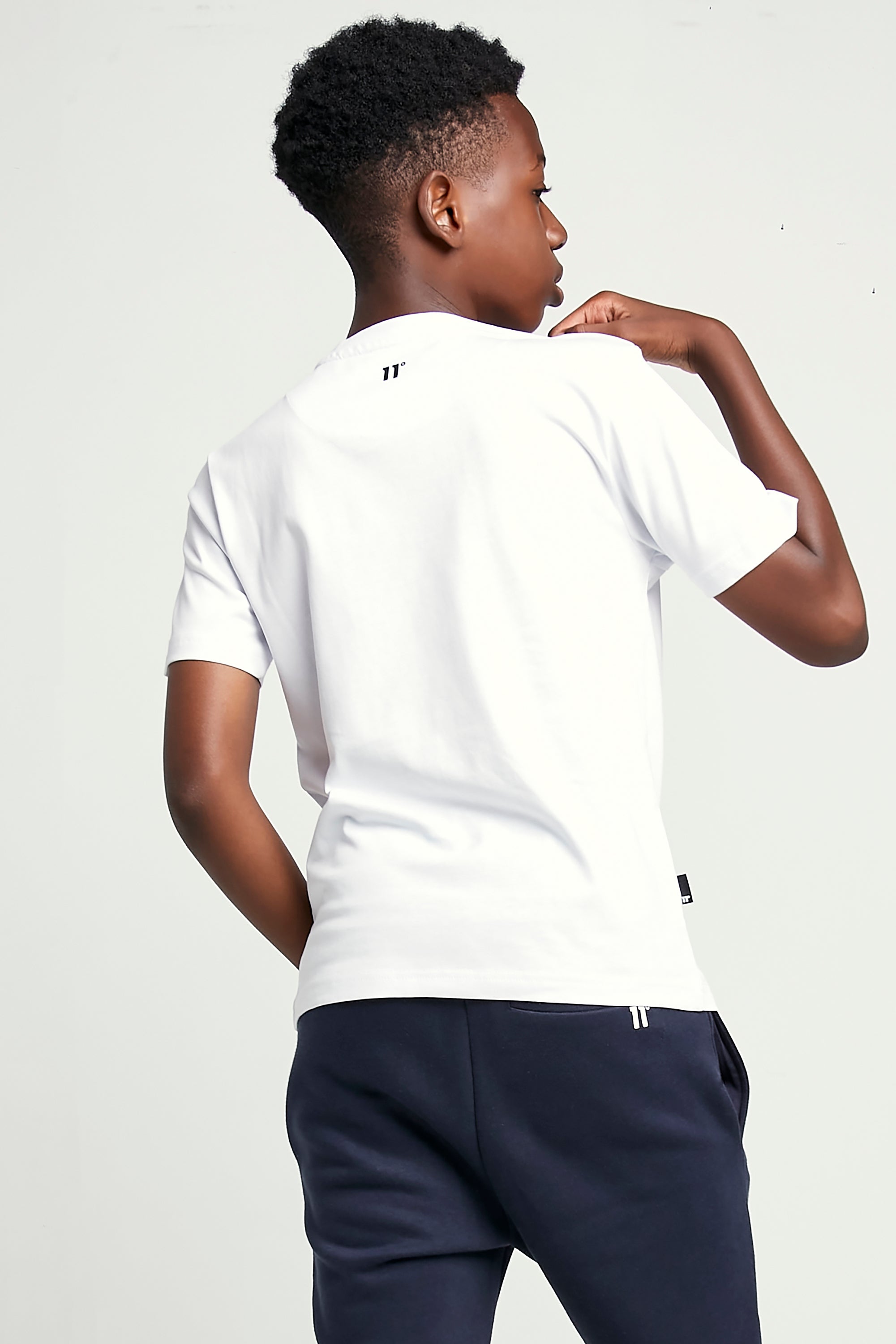 Boy's Core Junior T-Shirt Small Logo - White-Back View