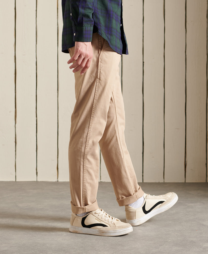 SUPERDRY Officers Slim Chino Stonewash Stonewash model front view