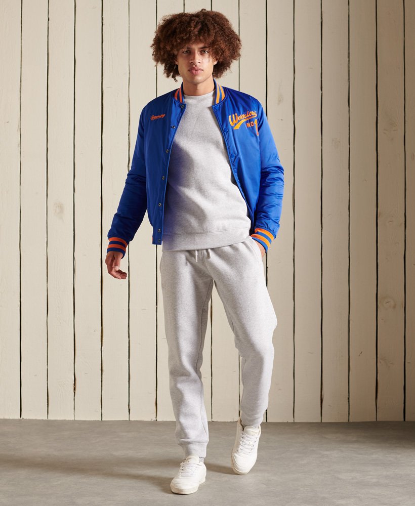 Men's Vintage logo Glacier Grey Marl Crew Sweatshirt-Model Full Front View