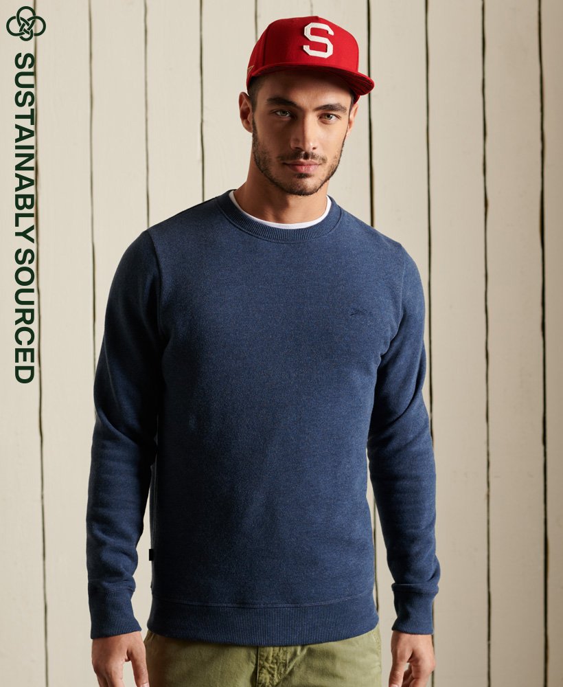 SUPERDRY Vintage logo emb crew Vintage Navy Marl Vintage Navy Marl front view
