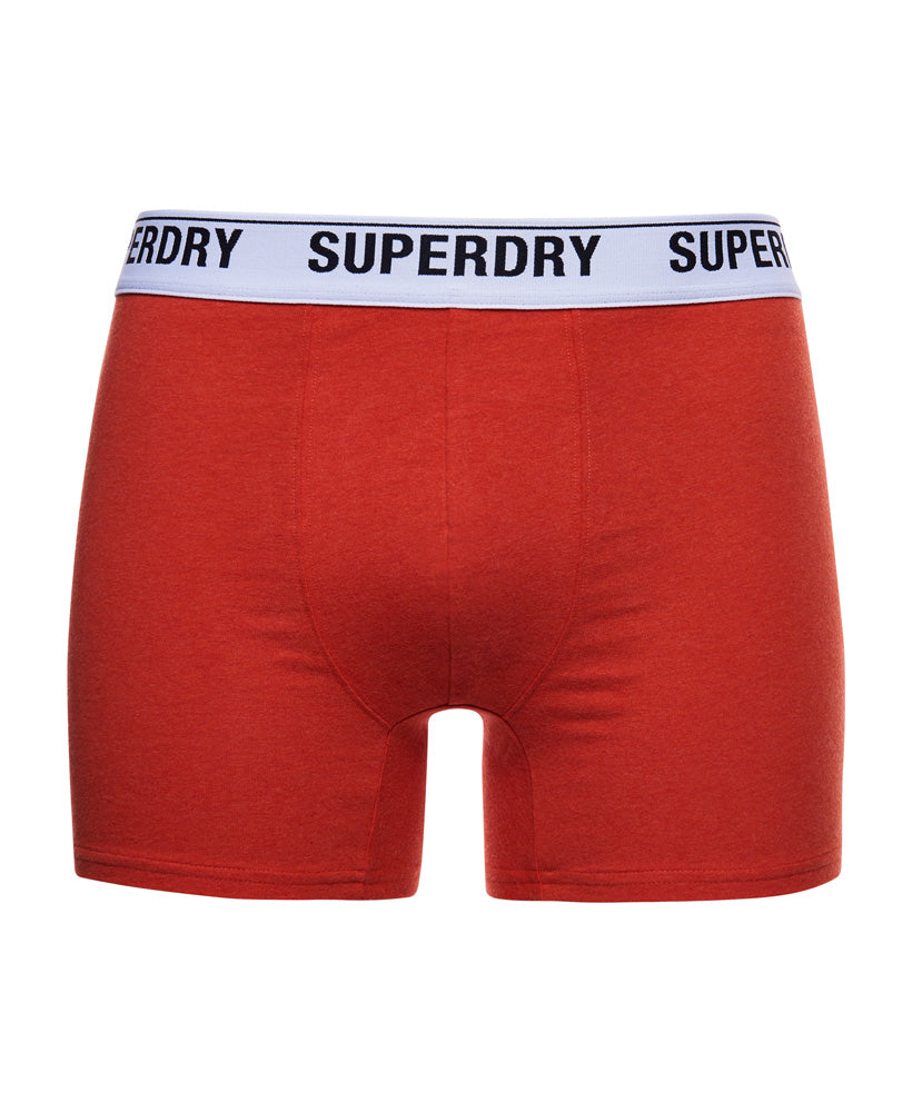 SUPERDRY Boxer Multi Double Pack Mid Red/Orange Mid Red/Orange back view