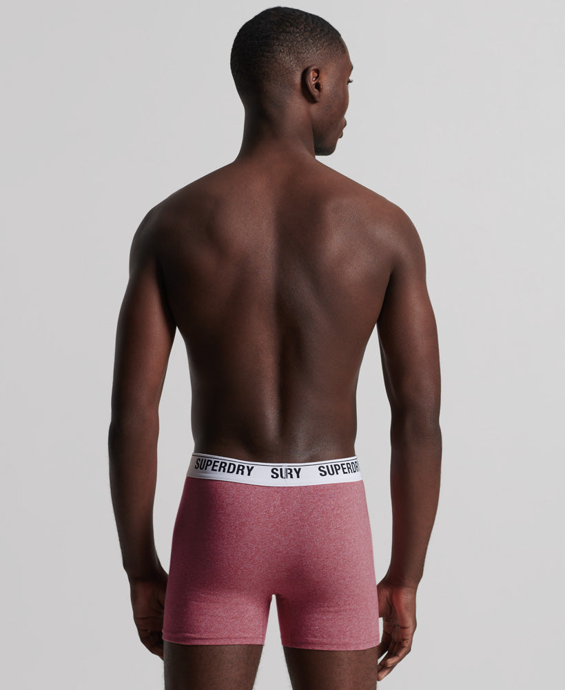 Men's Boxer multi double pack Mid Red/Orange-Model Back View
