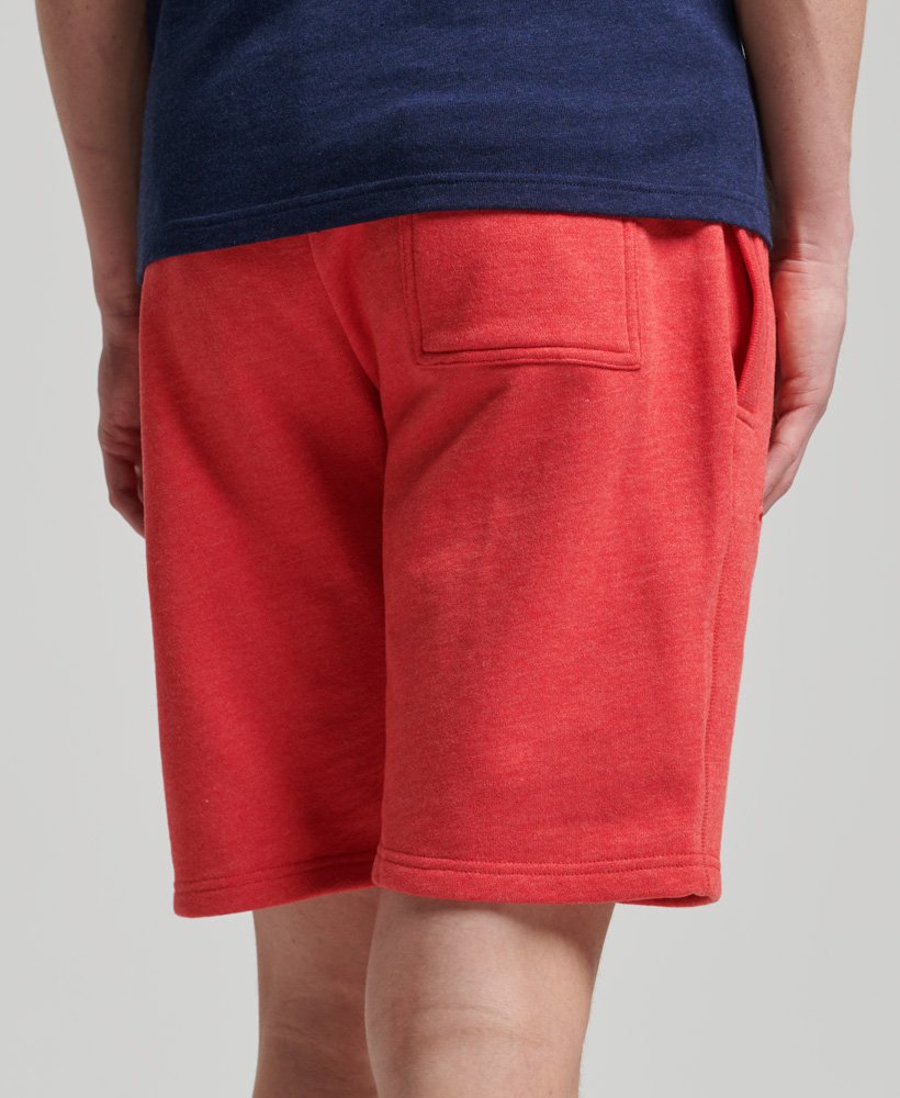 SUPERDRY Vintage logo jersey shorts Papaya Red Marl Papaya Red Marl model front view