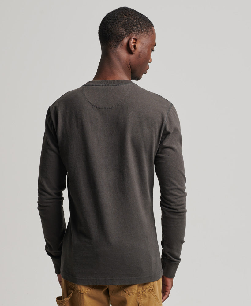 L/s Grandad Top Vintage Black back