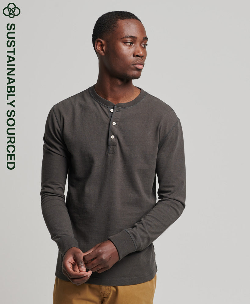 L/s Grandad Top Vintage Black