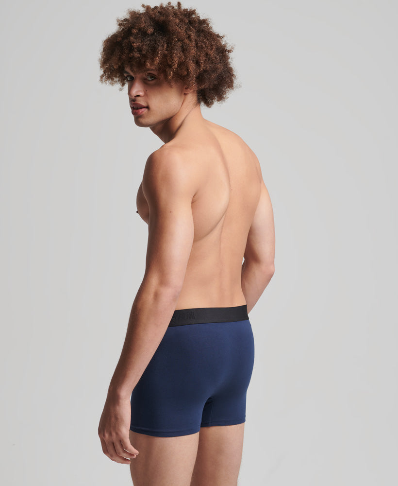 SUPERDRY Boxer Offset Double Pack Black/Navy Black/Navy model front view